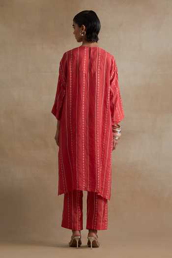 One Not Two Hand Embroidered Silk Kurta & Pant Set 