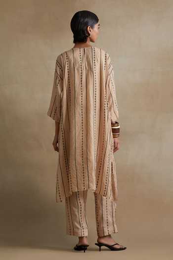 One Not Two Embroidered Silk Kurta & Pant Set 