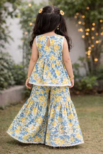 Pankhuri By Priyanka Printed Kurta Sharara Set 