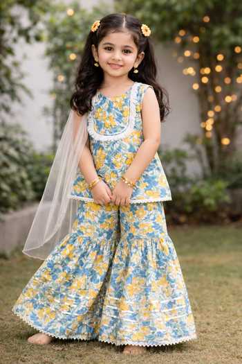 Pankhuri By Priyanka Printed Kurta Sharara Set 