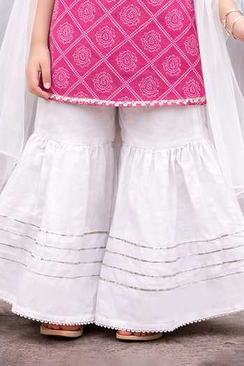 Pankhuri By Priyanka_Pink Cotton Block Print Kurta Set _Online_at_Aza_Fashions