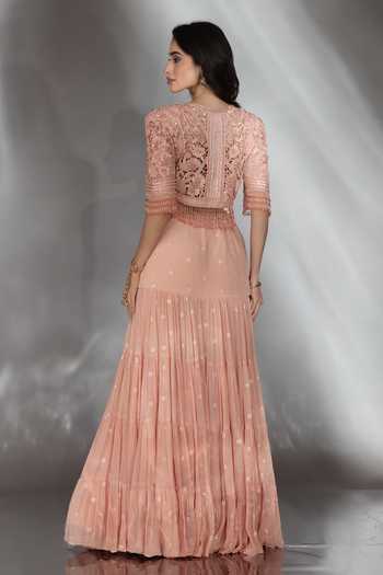 Saaj By Ankita Embroidered Jacket Lehenga Set 