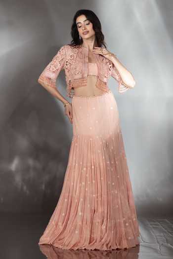 Saaj By Ankita Embroidered Jacket Lehenga Set 