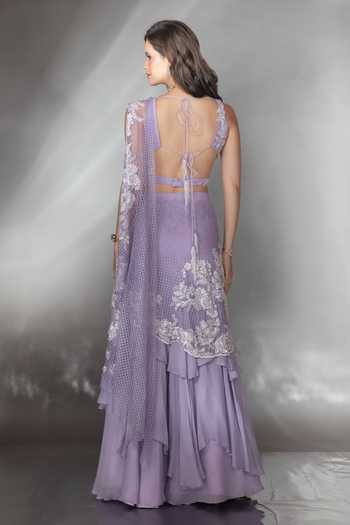 Saaj By Ankita Layered Pre-Draped Lehenga Saree With Blouse 