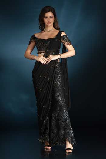 Saaj By Ankita Pre-Draped Georgette Saree With Blouse 