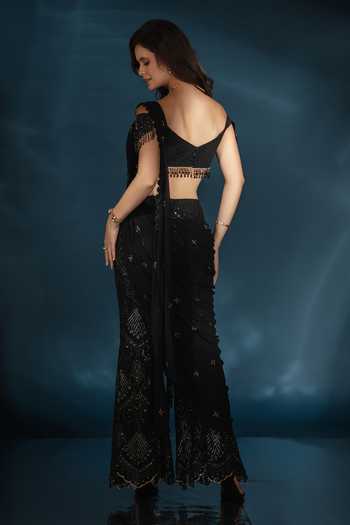Saaj By Ankita Pre-Draped Georgette Saree With Blouse 