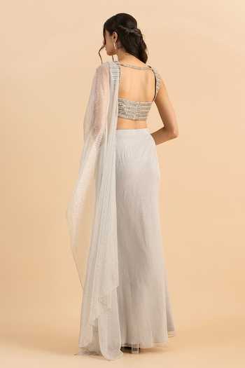 Roohbyridhimaa Arian Pre-Draped Saree With Embroidered Blouse 