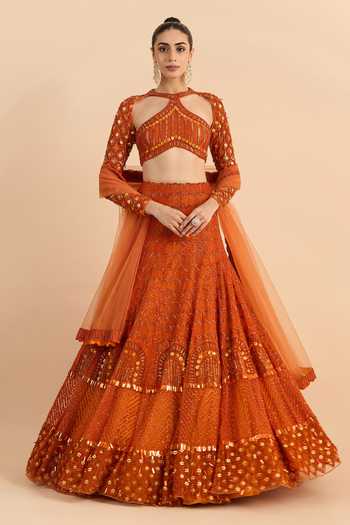 Roohbyridhimaa Sandstone Hand Embroidered Lehenga Set 