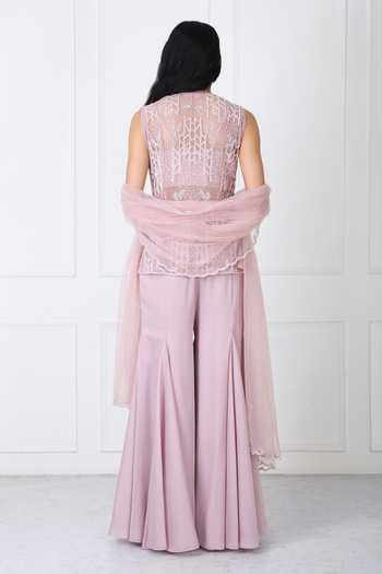 Isha Regalia Embroidered Jacket Sharara Set 