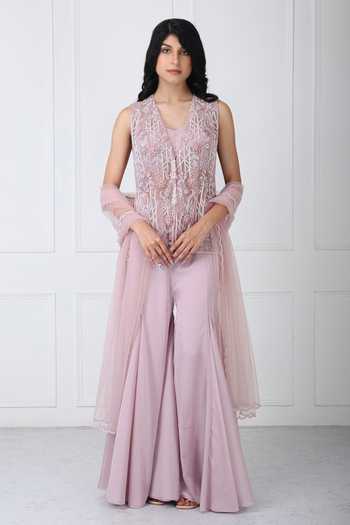 Isha Regalia Embroidered Jacket Sharara Set 
