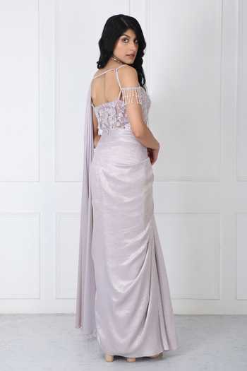 Isha Regalia Pre-Draped Saree With Embroidered Bodysuit 