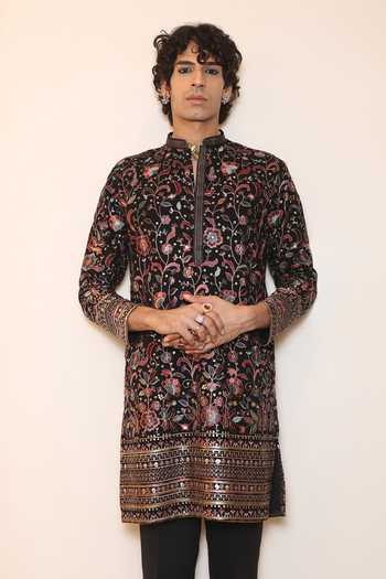 Buy_Dev Ki Raha_Multi Color Georgette Behruz Floral Embroidered Kurta Set _Online_at_Aza_Fashions