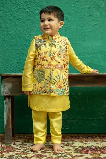 Rage Attire-Sweta Saria Nature Vibes Nehru Jacket Kurta Set 