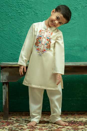 Rage Attire-Sweta Saria Yoke Embroidered Kurta Set 