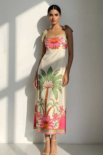 Poppi Floral Placement Print Midi Dress 