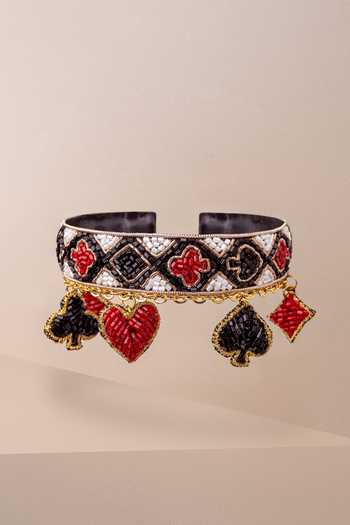 Buy_KARAARI_Black Suits Of Cards Charms Cuff _Online_at_Aza_Fashions