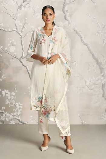 Kaveri Corsage Embroidered Kurta Pant Set 