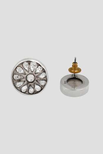 Sangeeta Boochra_Silver Plated Kundan Embellished Earrings _Online_at_Aza_Fashions