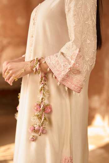 Buy_Sheetal Batra_Pink , Chanderi, Cotton, Organza Anam Kurta Set _Online_at_Aza_Fashions