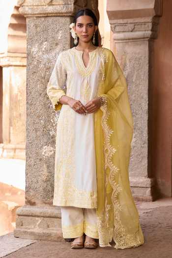 Sheetal Batra Nurvi Silk Chanderi Kurta & Palazzo Set 