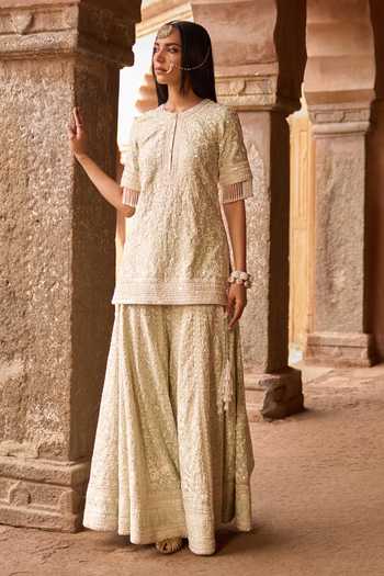 Sheetal Batra Mint , Chanderi, Organza Round Neck, Yes Heer Kurta Set at Aza Fashions Sheetal Batra_Mint , Chanderi, Organza Round Neck, Yes Heer Kurta Set _at_Aza_Fashions