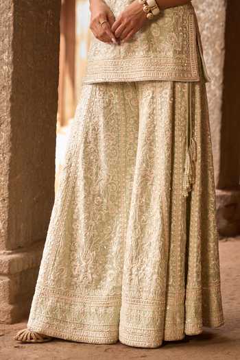 Buy Sheetal Batra Mint , Chanderi, Organza Round Neck, Yes Heer Kurta Set Buy_Sheetal Batra_Mint , Chanderi, Organza Round Neck, Yes Heer Kurta Set