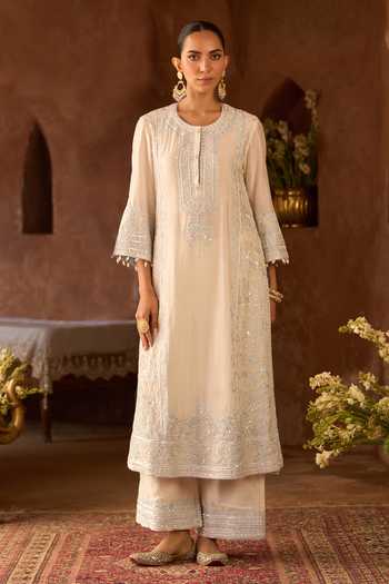 Buy Sheetal Batra Blue , Chanderi, Organza Embroidery Round Neck, Yes Ena Kurta Set Online at Aza Fashions Buy_Sheetal Batra_Blue , Chanderi, Organza Embroidery Round Neck, Yes Ena Kurta Set _Online_at_Aza_Fashions