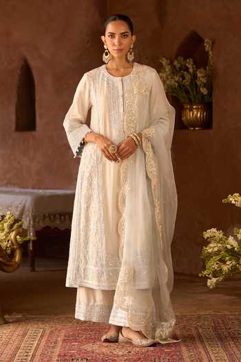 Sheetal Batra Ena Silk Chanderi Kurta Set 