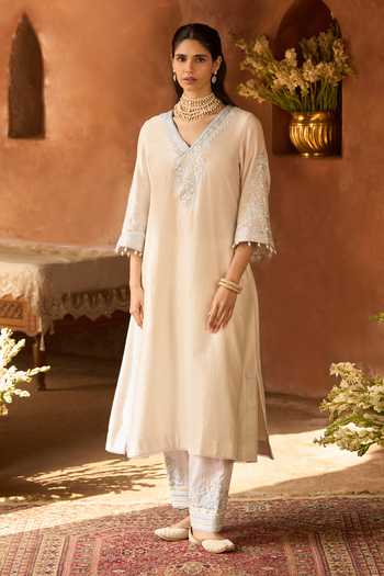 Sheetal Batra Sahabat Silk Chanderi Kaftan & Salwar Set 