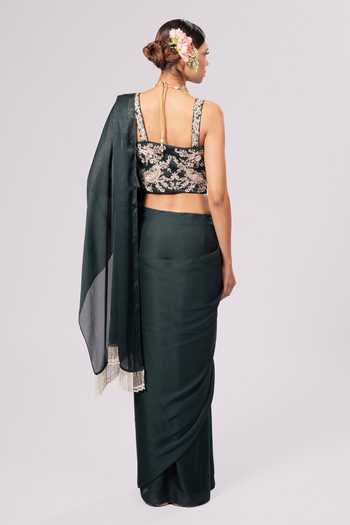 Rirasa Aabha Embroidered Crepe Saree & Bustier Set 