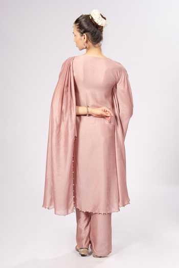 Rirasa Hansika Silk Blend Kaftan & Pant Set 