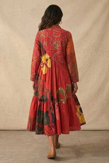 Vedika M Scarlet Pintuck Dress 
