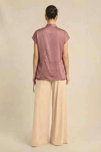 Neora By Nehal Chopra Pink Crew Neck Top 
