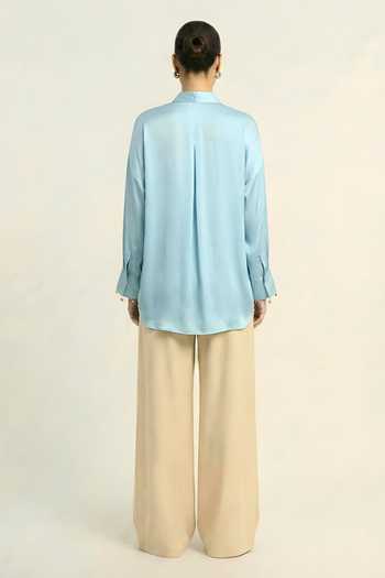 Neora By Nehal Chopra Tropical Breeze Blue Loop Shirt 