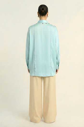 Neora By Nehal Chopra Tropical Breeze Blue Shirt 