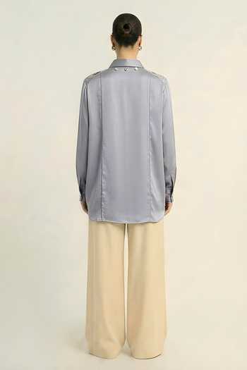 Neora By Nehal Chopra Steel Grey Shirt 