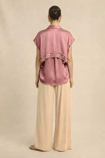 Neora By Nehal Chopra Pink Coin Flap Shirt 
