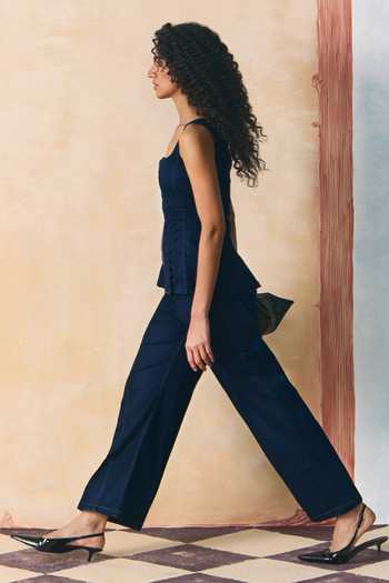 Buy_Zwaan_Blue Denim Square Neck Chloe Top And Jeans Set _Online_at_Aza_Fashions