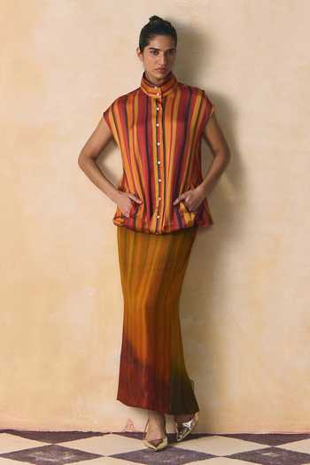 Zwaan Whisper Striped Shirt & Skirt Set 