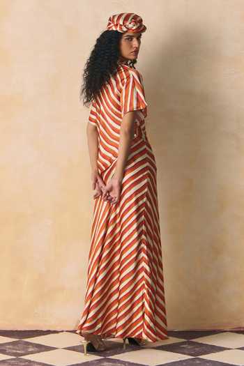 Zwaan Blaze Striped Linen Satin Top & Skirt Set 