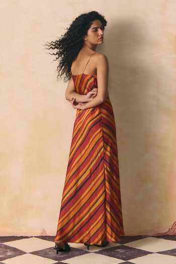 Zwaan Nora Striped Linen Satin Dress 
