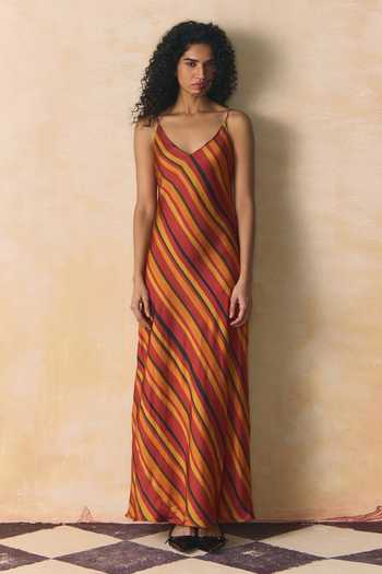 Zwaan Nora Striped Linen Satin Dress 