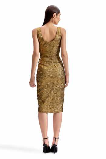 Cilvr Antique Gold Front Zip Dress 