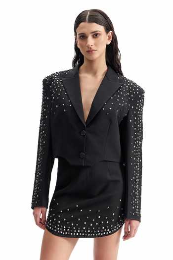 Cilvr Noir Studded Power Skirt 