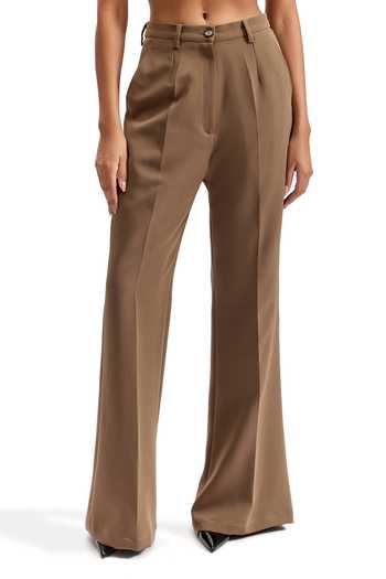 Shop_Cilvr_Brown Viscose, Polyester Studded Lapel Power Suit Pant Set _Online_at_Aza_Fashions