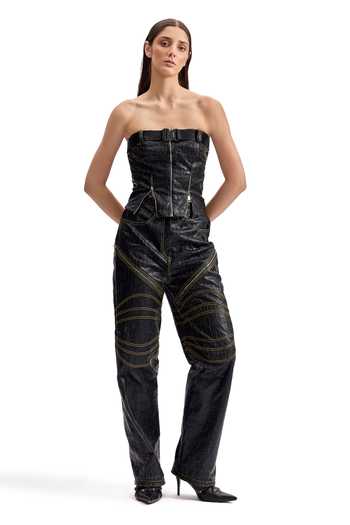 Cilvr Cracked Leather Utility Corset 