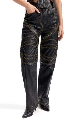 Cilvr Cracked Leather Biker Pant 