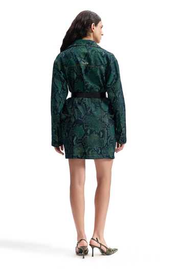 Cilvr Serpent Denim Trucker Shirt Dress 