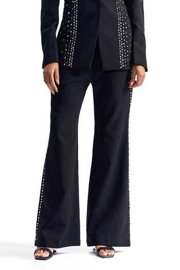 Shop_Cilvr_Black Viscose, Polyester Stud Armour Midnight Suit Set _Online_at_Aza_Fashions