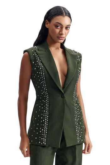 Cilvr Stud Armour Sleeveless Jacket 